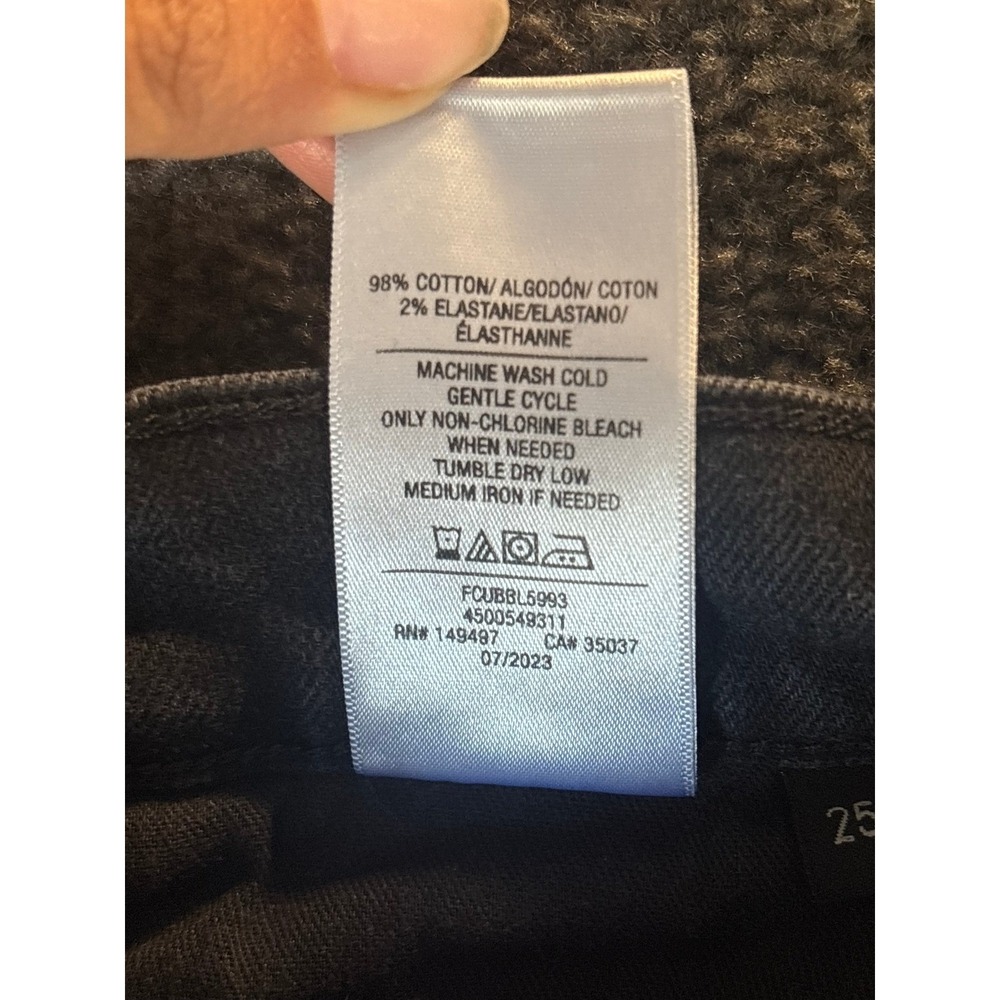Favorite Daughter The Valentina High Rise Straight Leg Jeans Black Wash Size 25 - Picture 8 of 11